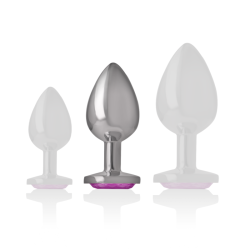 Intense - Plug Anal En Métal Aluminium Avec Cristal Rose Taille M